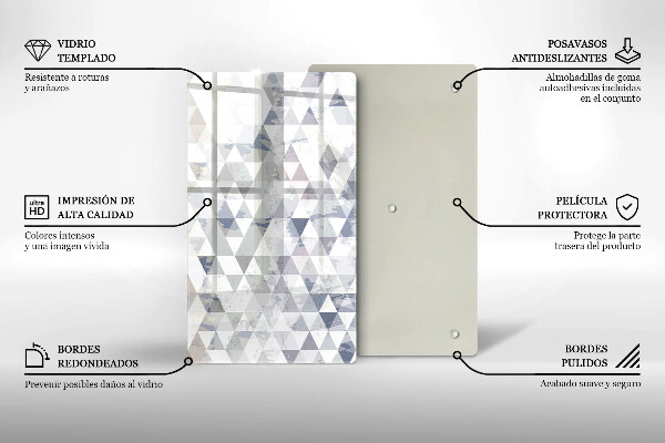 Steklena podloga za rezanje Vzorec trikotnikov