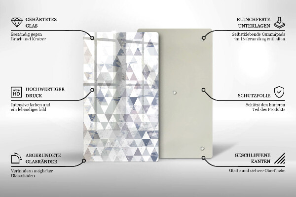 Steklena podloga za rezanje Vzorec trikotnikov