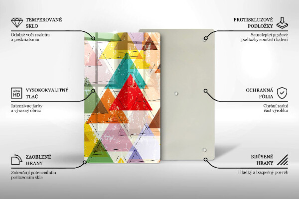 Steklena podloga za rezanje Pobarvani trikotniki