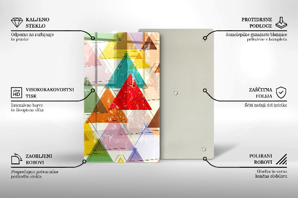 Steklena podloga za rezanje Pobarvani trikotniki