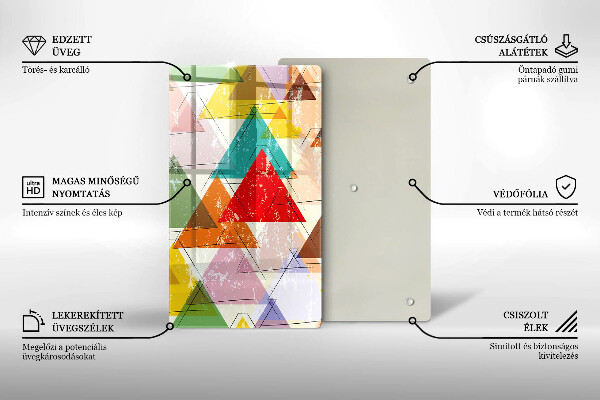 Steklena podloga za rezanje Pobarvani trikotniki