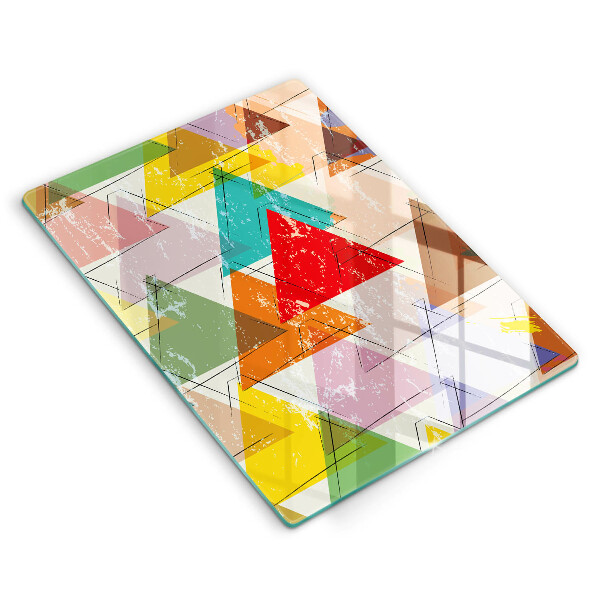 Steklena podloga za rezanje Pobarvani trikotniki