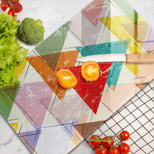 Steklena podloga za rezanje Pobarvani trikotniki