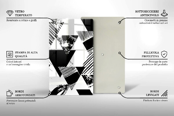 Steklena podloga za rezanje Geometrijski trikotniki