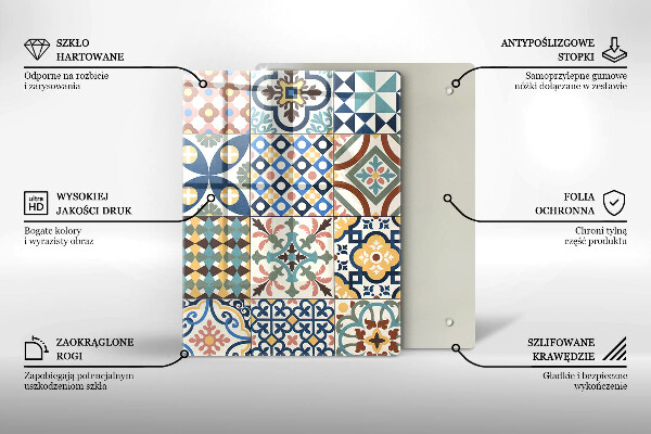 Steklena podloga za rezanje Nežen bel marmor