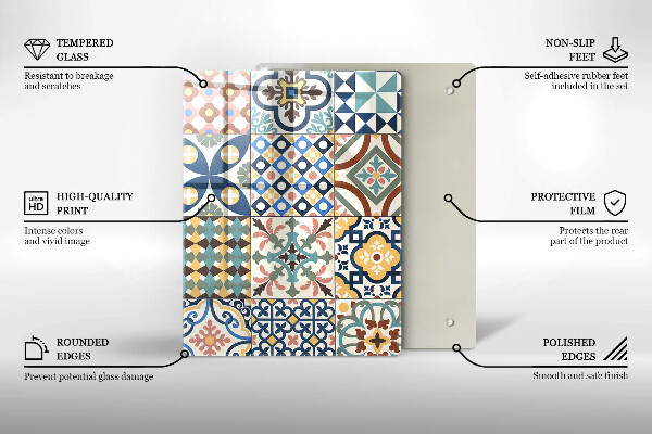 Steklena podloga za rezanje Nežen bel marmor