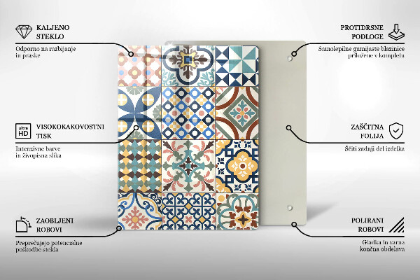 Steklena podloga za rezanje Nežen bel marmor