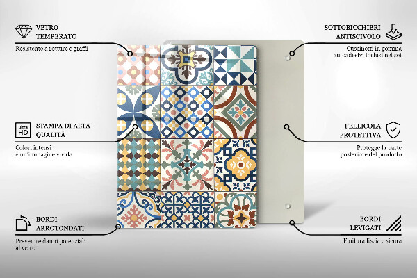 Steklena podloga za rezanje Nežen bel marmor