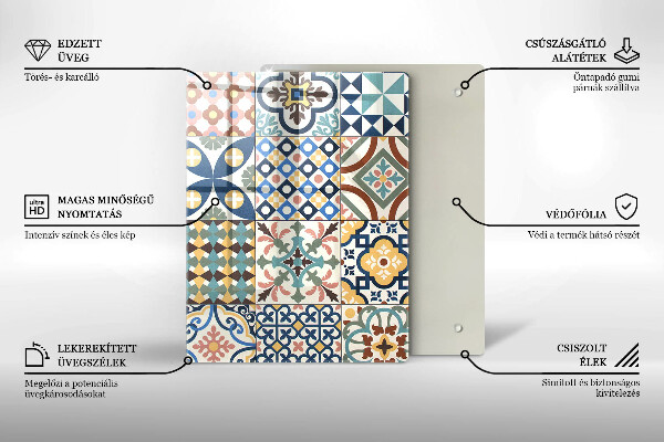 Steklena podloga za rezanje Nežen bel marmor