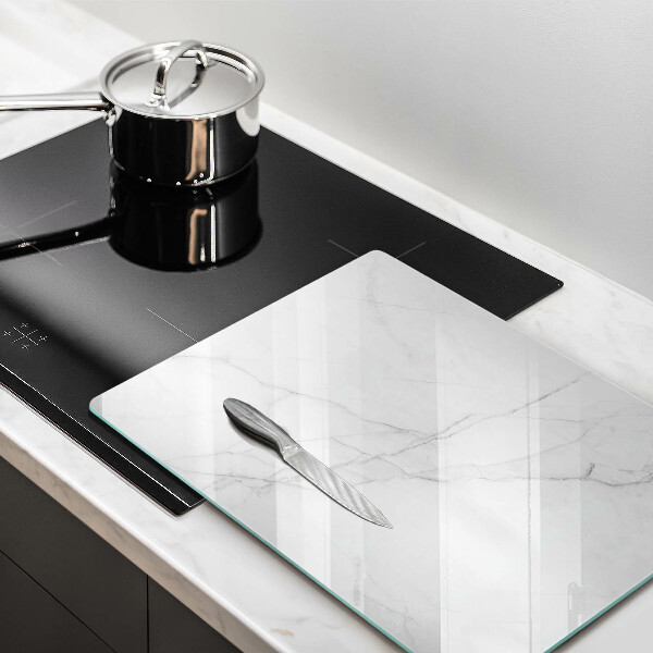 Steklena podloga za rezanje Nežen bel marmor