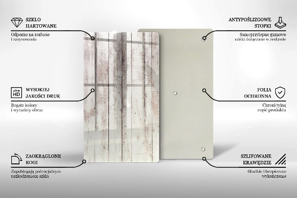 Steklena podloga za rezanje Stare lesene plošče