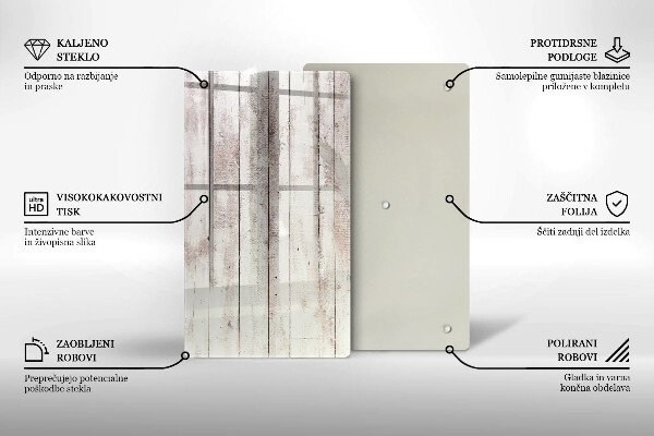 Steklena podloga za rezanje Stare lesene plošče