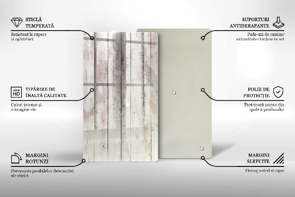 Steklena podloga za rezanje Stare lesene plošče