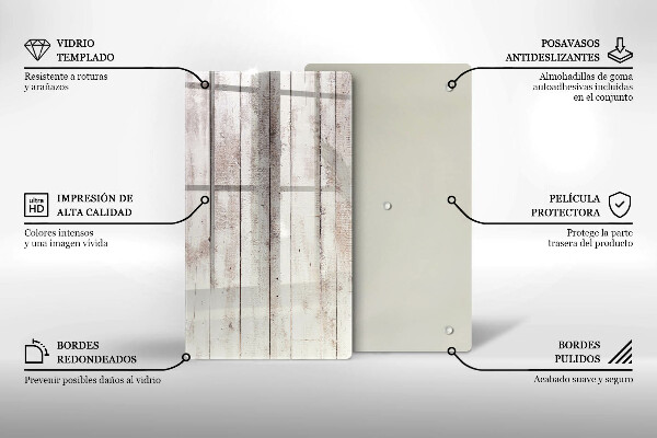 Steklena podloga za rezanje Stare lesene plošče