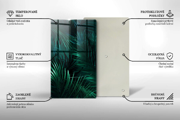 Steklena podloga za rezanje Listi divje džungle