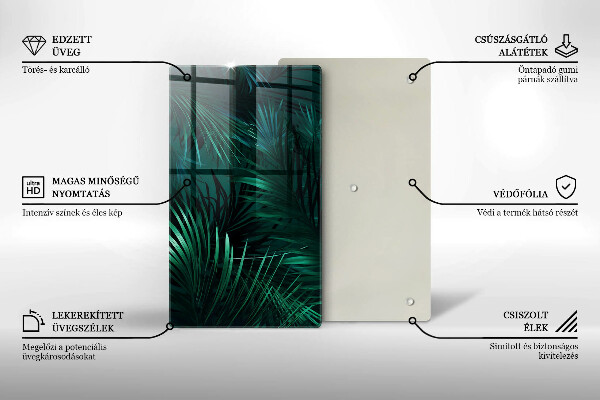 Steklena podloga za rezanje Listi divje džungle