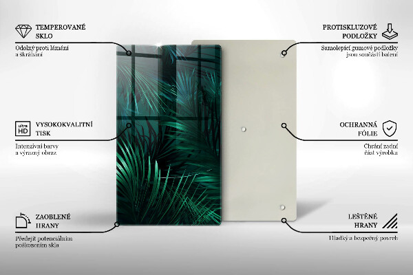 Steklena podloga za rezanje Listi divje džungle