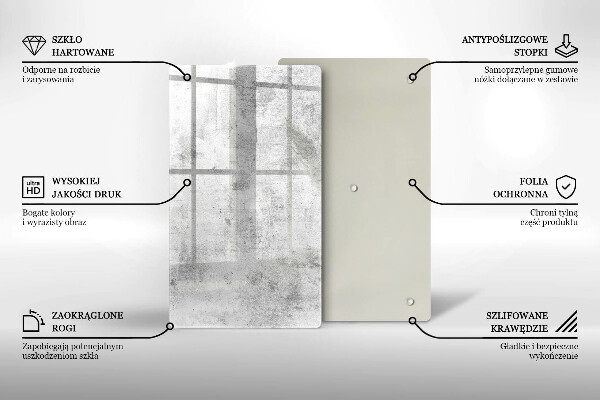 Steklena podloga za rezanje Tekstura betona