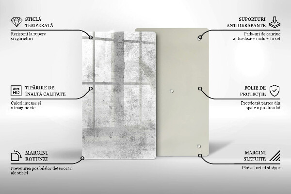 Steklena podloga za rezanje Tekstura betona