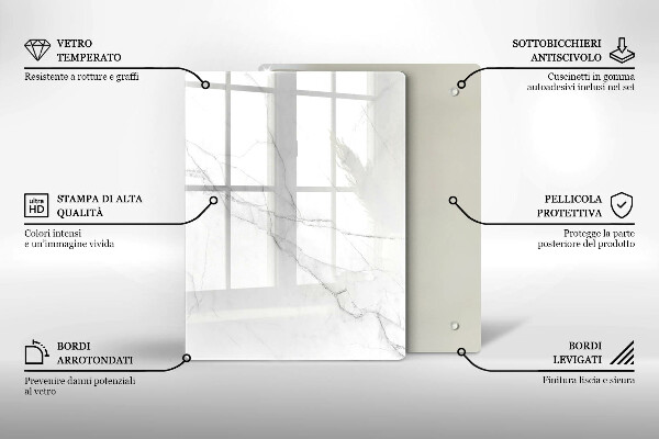 Steklena podloga za rezanje Pastelni marmor