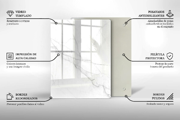 Steklena podloga za rezanje Pastelni marmor