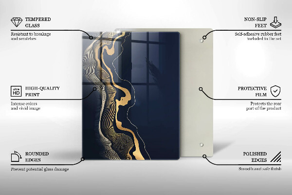 Steklena podloga za rezanje Plošče s teksturo lesa
