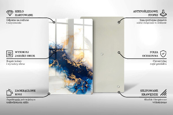 Steklena podloga za rezanje Abstrakcija z modro