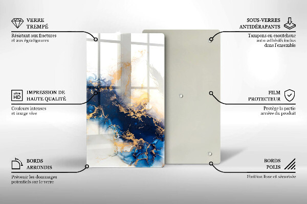 Steklena podloga za rezanje Abstrakcija z modro