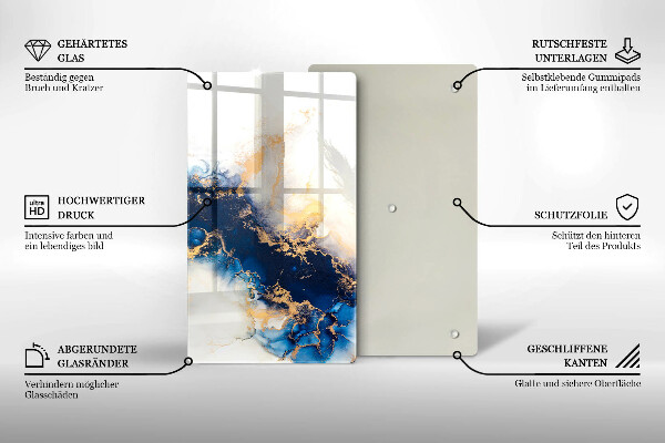 Steklena podloga za rezanje Abstrakcija z modro