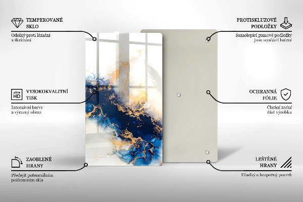 Steklena podloga za rezanje Abstrakcija z modro