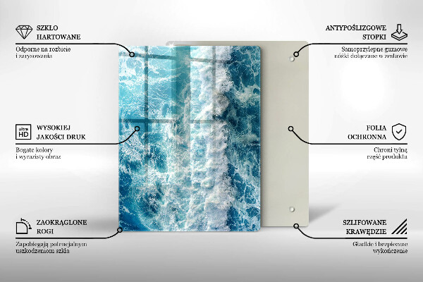 Steklena podloga za rezanje Abstrakcija z modro