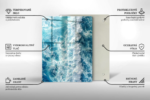 Steklena podloga za rezanje Abstrakcija z modro