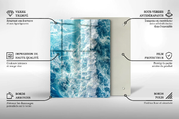 Steklena podloga za rezanje Abstrakcija z modro