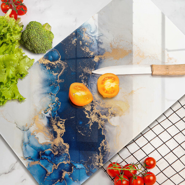 Steklena podloga za rezanje Abstrakcija z modro