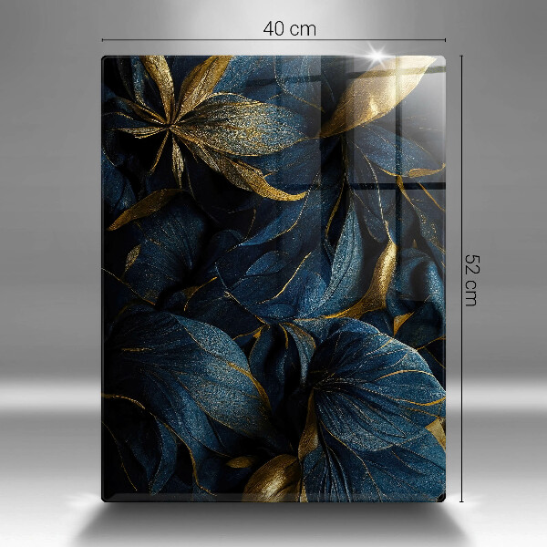 Steklena podloga za rezanje Okrasni listi z zlatom