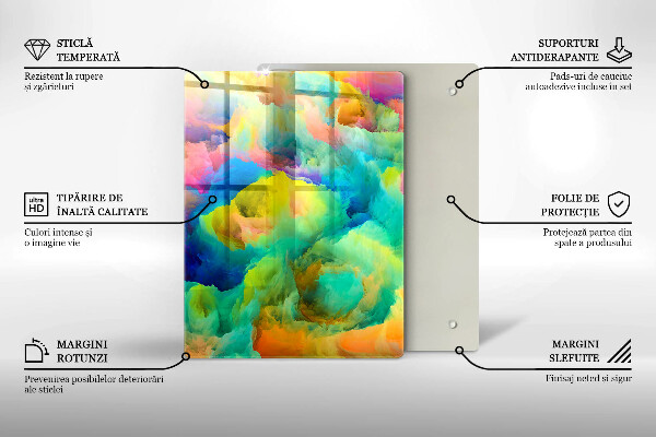 Steklena podloga za rezanje Okrasni listi z zlatom