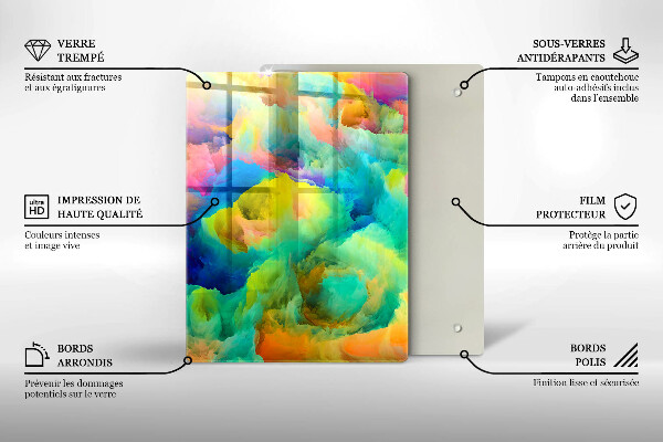 Steklena podloga za rezanje Okrasni listi z zlatom