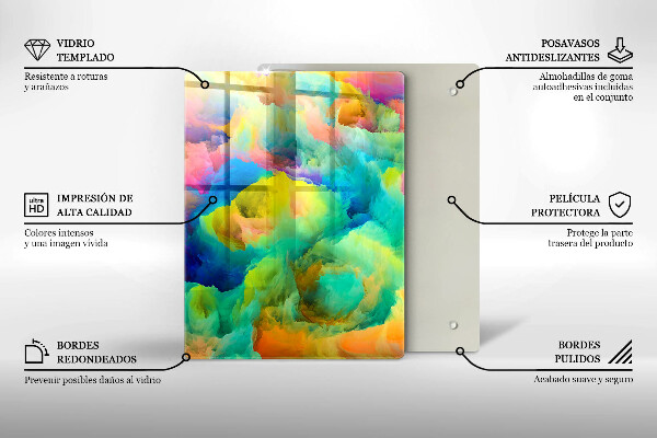 Steklena podloga za rezanje Okrasni listi z zlatom