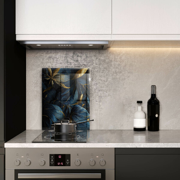 Steklena podloga za rezanje Okrasni listi z zlatom