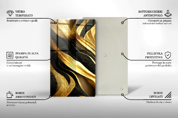 Steklena podloga za rezanje Elegantna abstrakcija