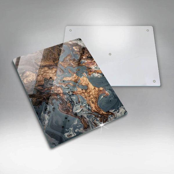 Steklena podloga za rezanje Dekorativni kamen z zlatom