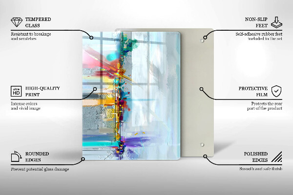 Steklena podloga za rezanje Dekorativni kamen z zlatom