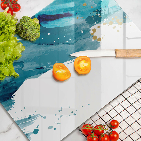 Steklena podloga za rezanje Modre lise