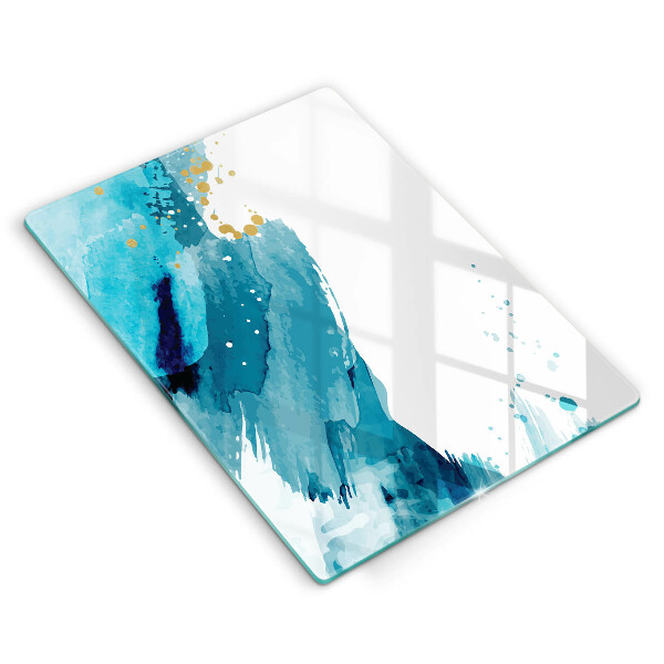 Steklena podloga za rezanje Modre lise