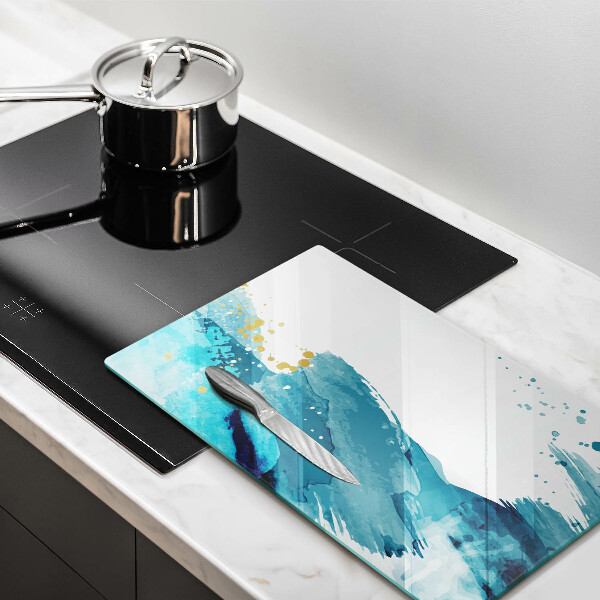 Steklena podloga za rezanje Modre lise