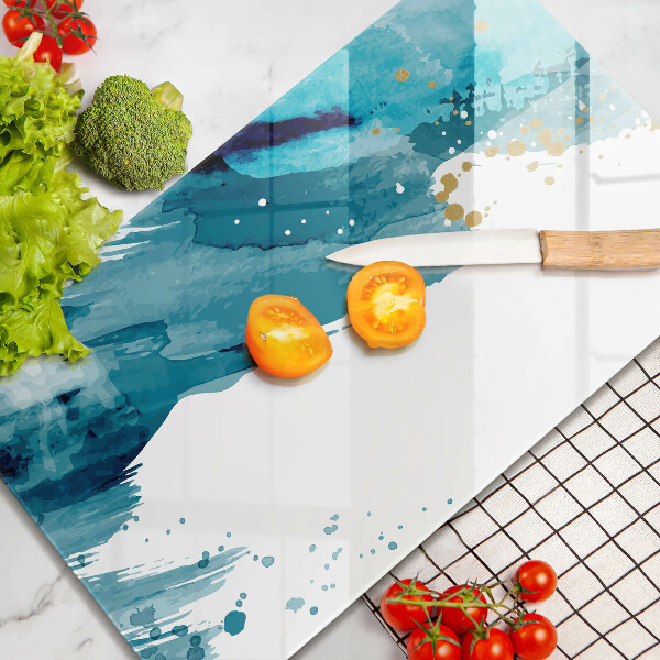 Steklena podloga za rezanje Modre lise