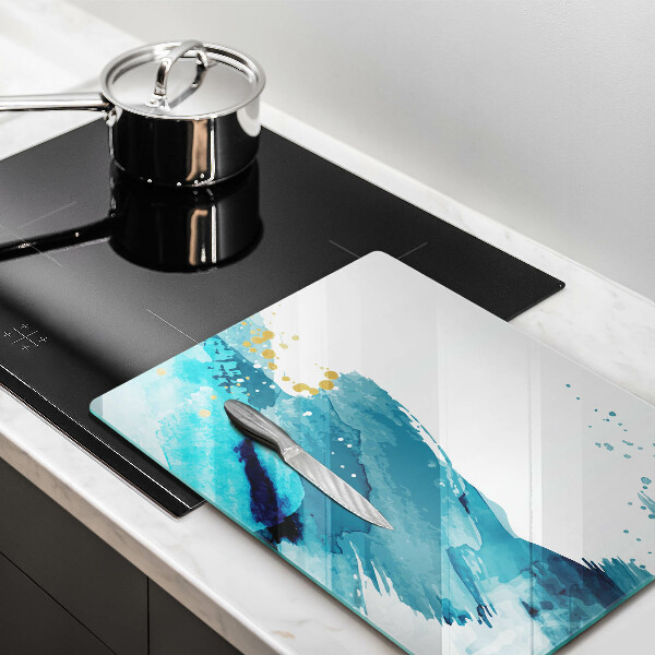 Steklena podloga za rezanje Modre lise