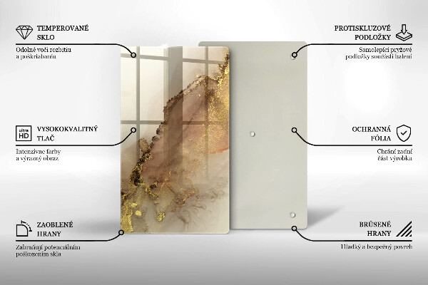 Steklena podloga za rezanje Zlata abstrakcija
