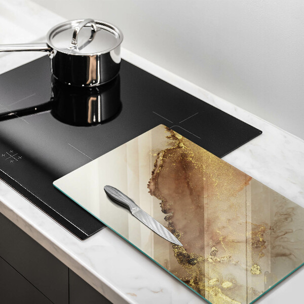 Steklena podloga za rezanje Zlata abstrakcija