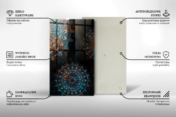 Steklena podloga za rezanje Boho vintage kolesa